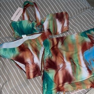 Multicolor Tie-Dye Bikini Set
